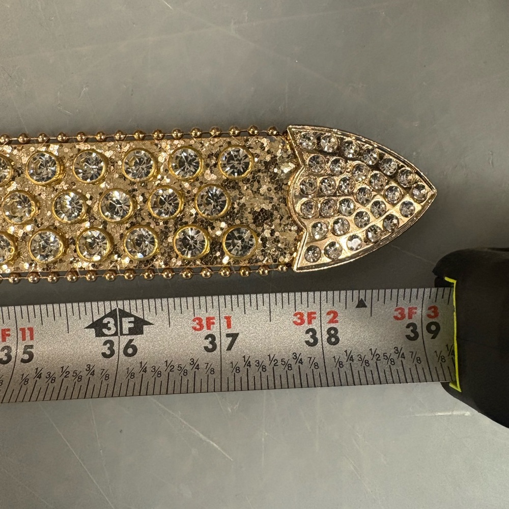 Gold Crystal-Embellished Women's Belt - Picture 2 of 3